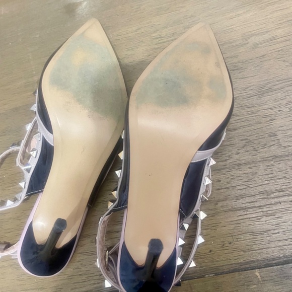 * Chris-T Women's Pointy Toe Buckle Sandals Studded Slingback Kitten Heels Studs - Picture 14 of 16